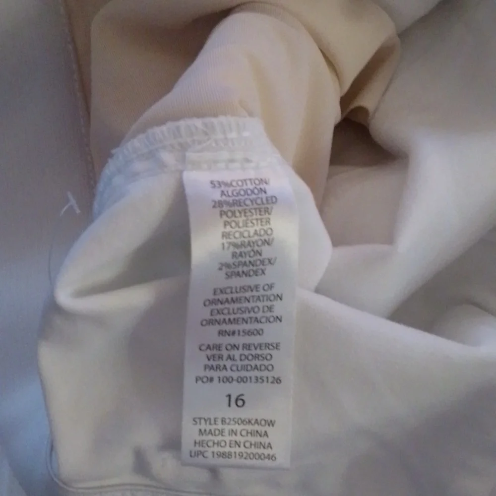Retro Boho 16 Ab Solution Crop Cargo Carpenter Slimming White Jeans New - Picture 7 of 9